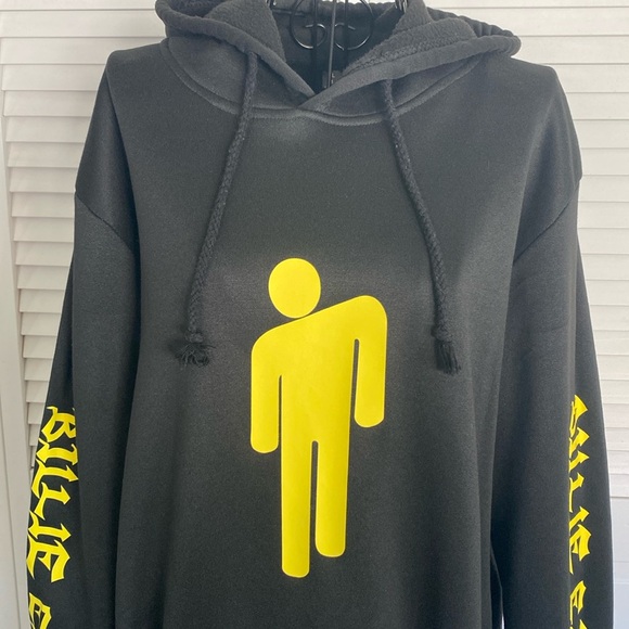 Billie Eilish Black Hoodie Pullover Jacket Juniors Size XL LIKE NEW - Picture 9 of 16